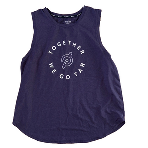 Peloton Purple Sleeveless Athletic Top Size Large Shirt “together we go far”